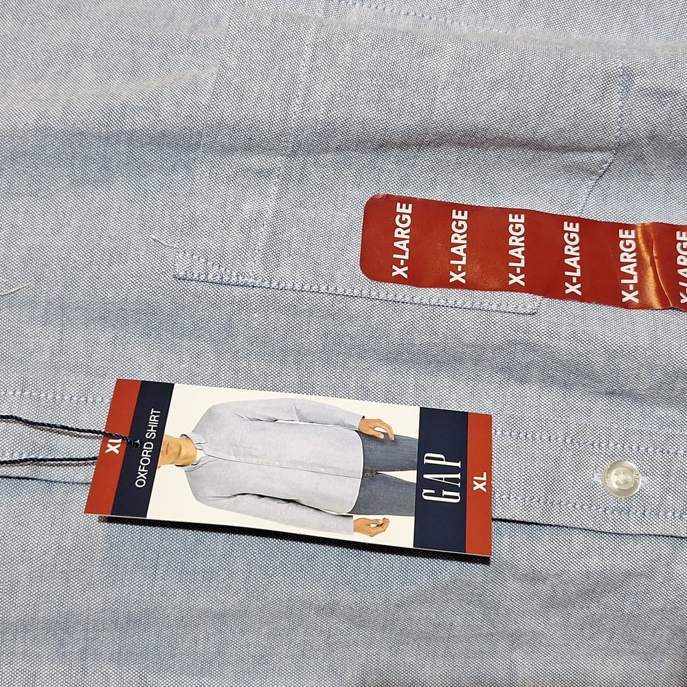 Gap Men's Long Sleeve Oxford Shirt Size XL Dutch Blue - Picture 4 of 11